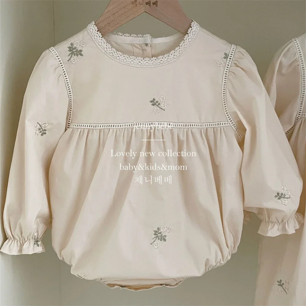 Newborn Baby Girl Romper Floral - 아기 소녀 수 놓은 꽃 Romper