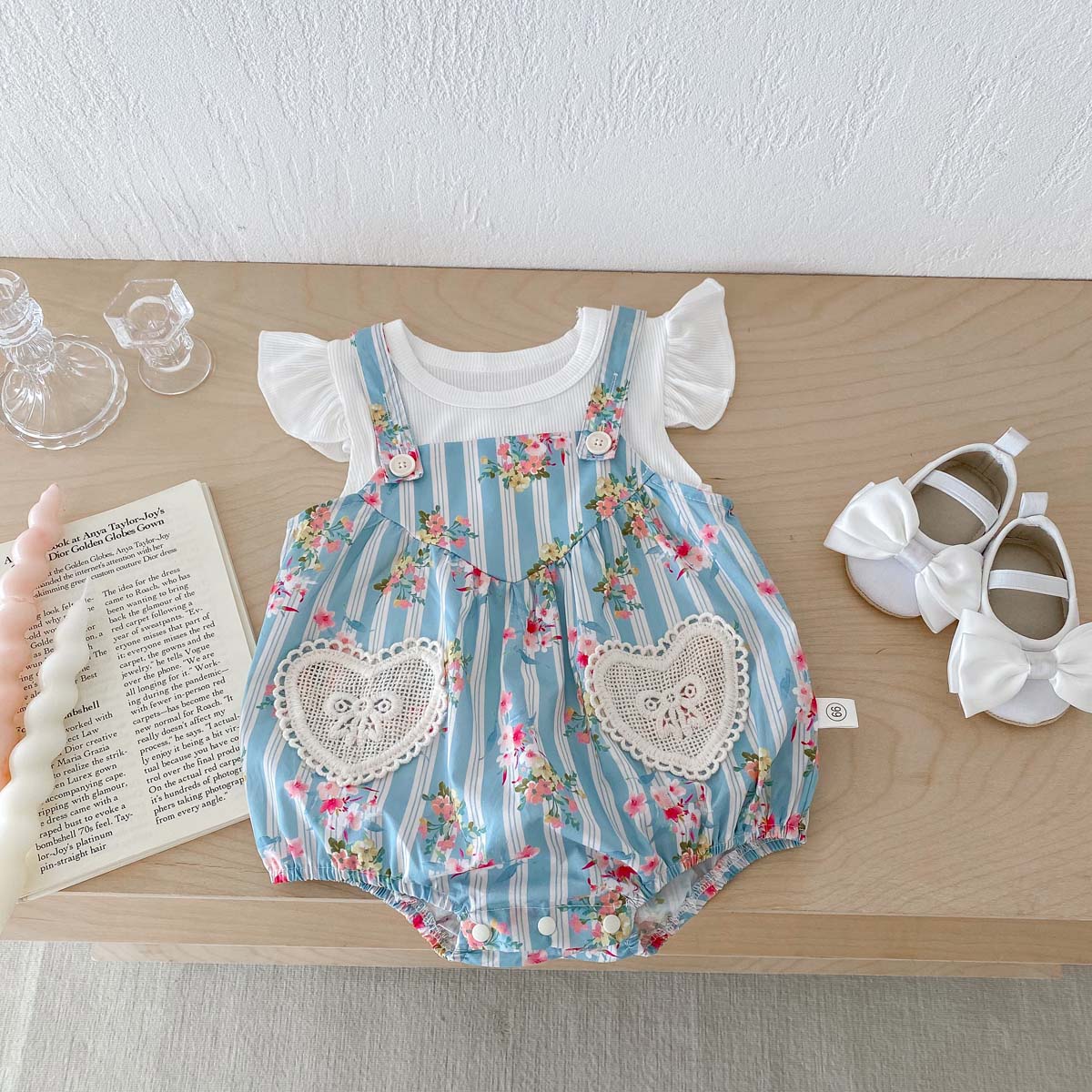 Newborn Baby Girl Romper Floral - 2PCS 신생아 옷 아기 소녀 바디