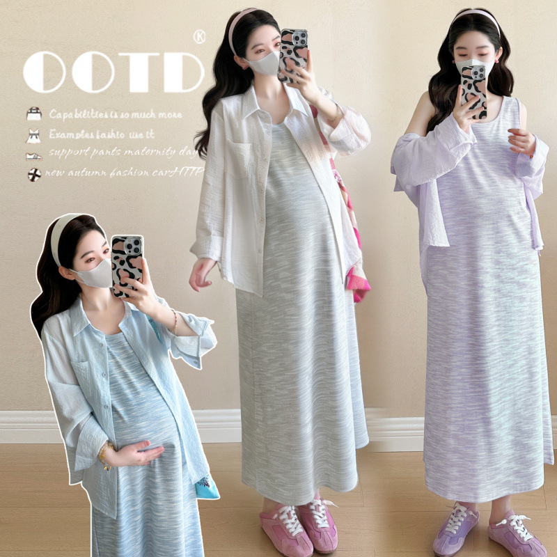 Maternity Wear - 임산부 여름복 2026 미니멀리스트 다용도 스트라이프