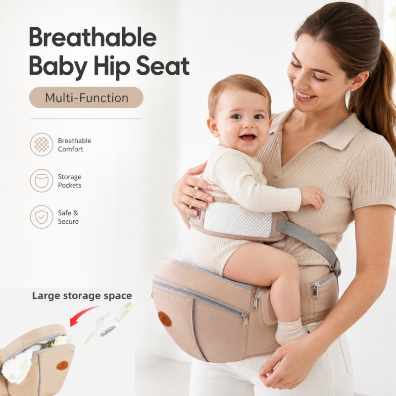 Ergonomic Baby Carrier Newborn To Toddler - 인체공학적 통기성 아기 힙시트 캐리어, 가벼운