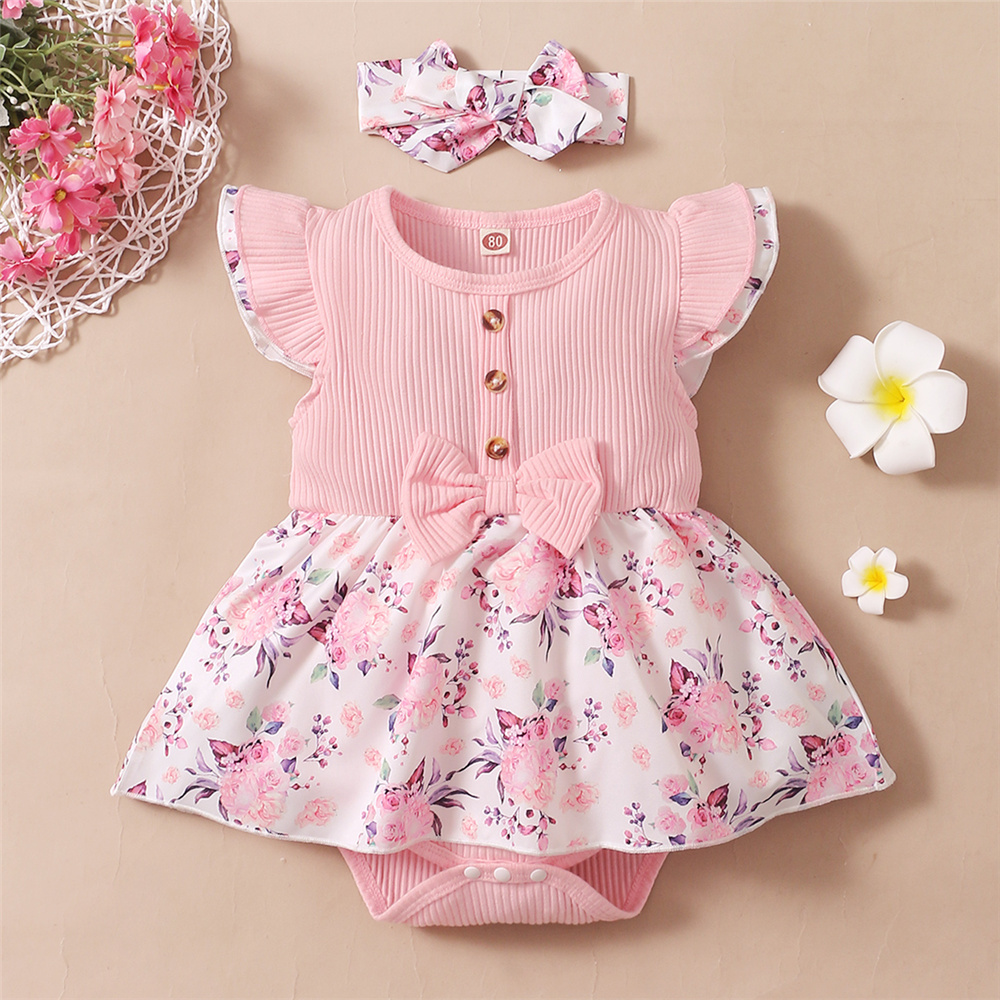Newborn Baby Girl Romper Floral - 0-18 개월 아기 소녀 꽃 Romper
