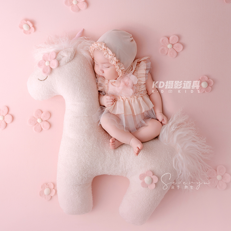 귀여운 유니콘 테마 신생아 사진 소품 공주 스타일 핑크 - Infant Photography Props Outfit 리뷰 및 가격