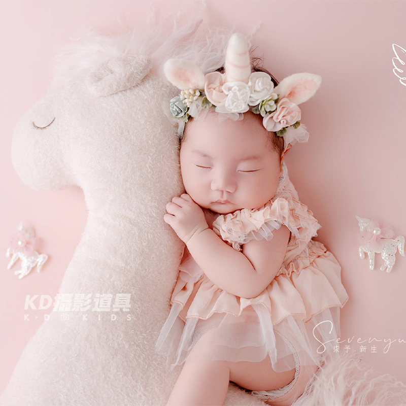 귀여운 유니콘 테마 신생아 사진 소품 공주 스타일 핑크 - Infant Photography Props Outfit 리뷰 및 가격