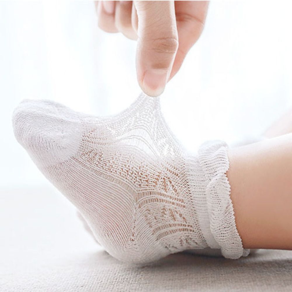4 쌍의 달콤한 코튼 베이비 프릴 양말 속이 빈 미끄럼 - Unisex Baby Socks Non Slip 리뷰 및 가격