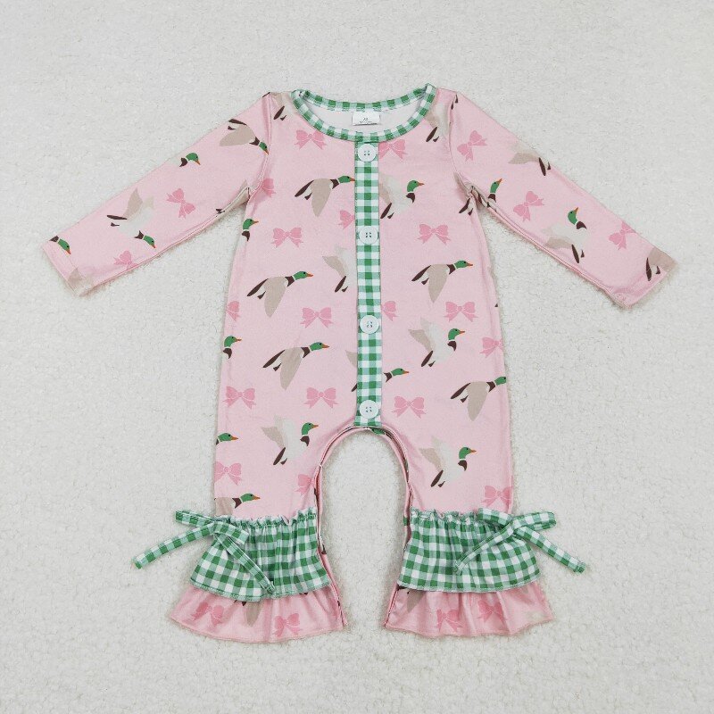 겨울 부티크 아기 소녀 럭비 패턴 Onesie 핑크 지 - Cotton Baby Onesies Zipper 리뷰 및 가격