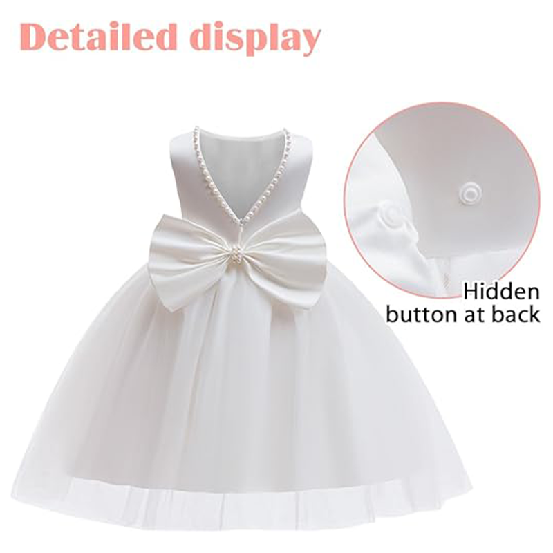 여자아이 우아한 흰색 성찬식 파티 드레스 유아 어린이  - Toddler Girl Tulle Party Dress 리뷰 및 가격