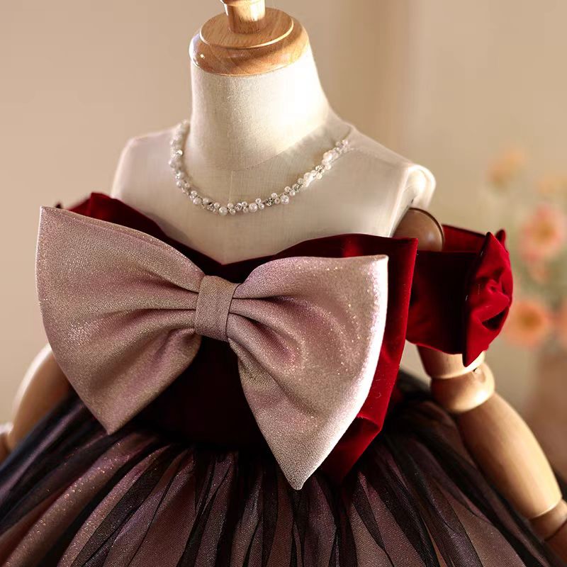질 위시 J464 우아한 버건디 소녀 드레스 비즈 장식 - Toddler Girl Tulle Party Dress 리뷰 및 가격