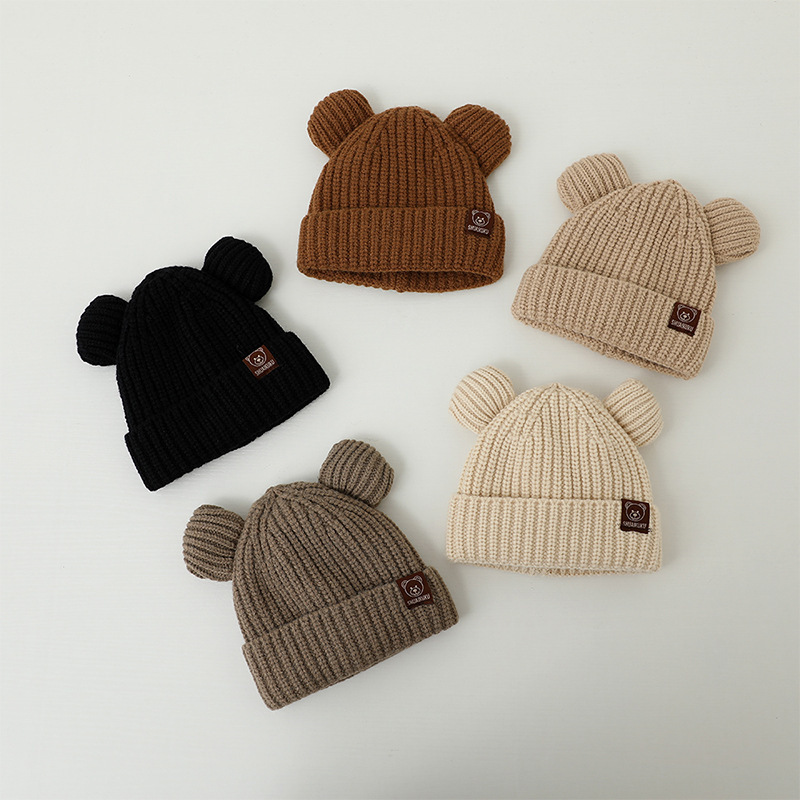 곰 아기 겨울 모자 만화 귀 따뜻한 니트 어린이 모자  - Infant Beanie Hat With Ears 리뷰 및 가격