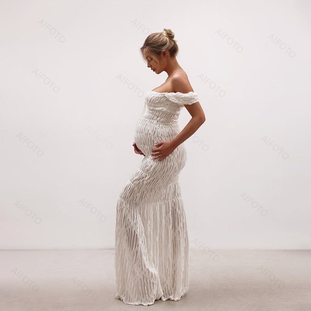 출산 드레스 사진 스튜디오 임신 가운 우아한 Pleat - Maternity Wear 리뷰 및 가격