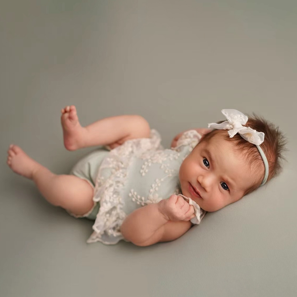 기발한 신생아 여아 파스텔 그린 레이스 플러터 롬퍼 꽃 - Newborn Baby Girl Romper Floral 리뷰 및 가격