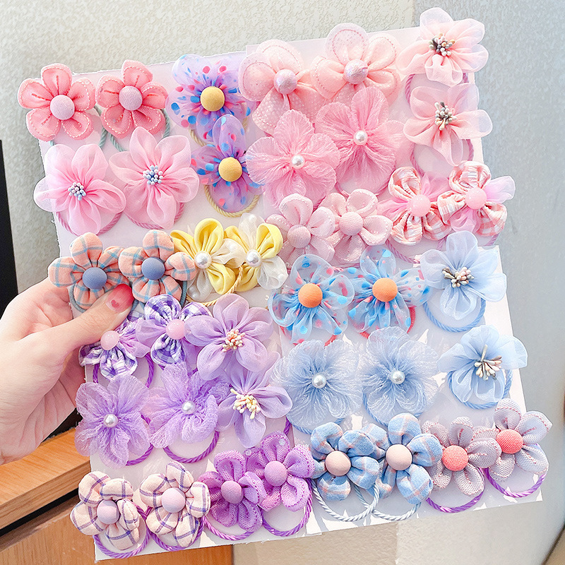 10Pcs 좋은 탄력성을 가진 어린이용 메쉬 꽃 머리  - Baby Gear 리뷰 및 가격